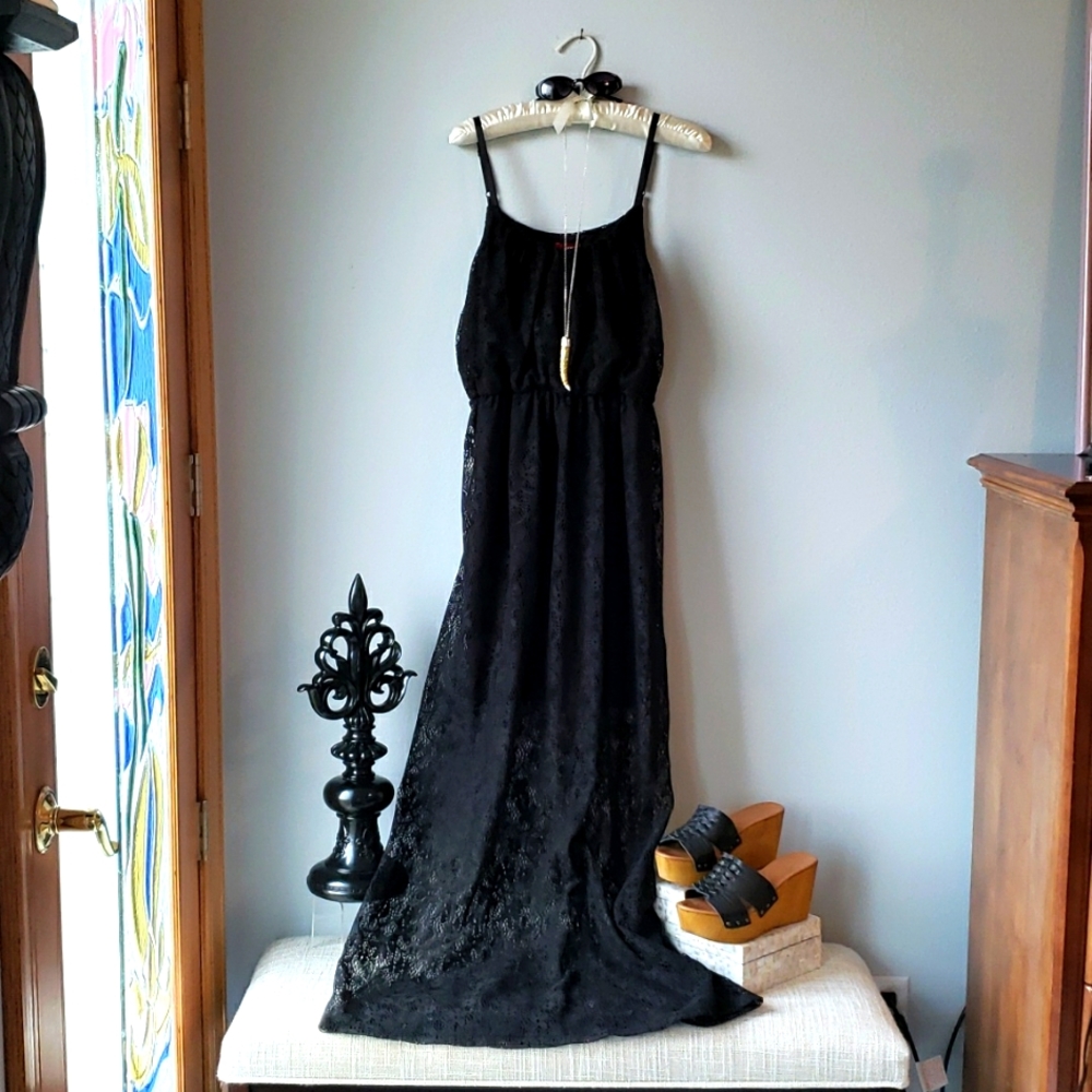 Bongo Black Lace Dress Junior Medium NWT
